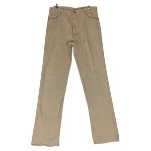 Wrangler Mens Jeans 36x36 Beige Straight Leg Cotton Cowboy USA